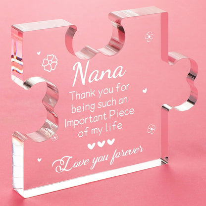 Funnli Nana Gifts Acrylic Plaque, Nana Mothers Day Gifts - Christmas Anniversary Mothers Day Birthday Gifts for Nana Grandma Grammy Grandmother 3.35 x 2.76 Inch Desk Decorations