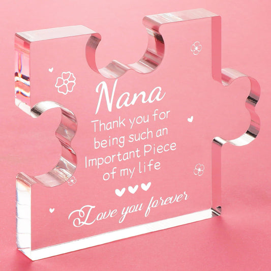 Funnli Nana Gifts Acrylic Plaque, Nana Mothers Day Gifts - Christmas Anniversary Mothers Day Birthday Gifts for Nana Grandma Grammy Grandmother 3.35 x 2.76 Inch Desk Decorations