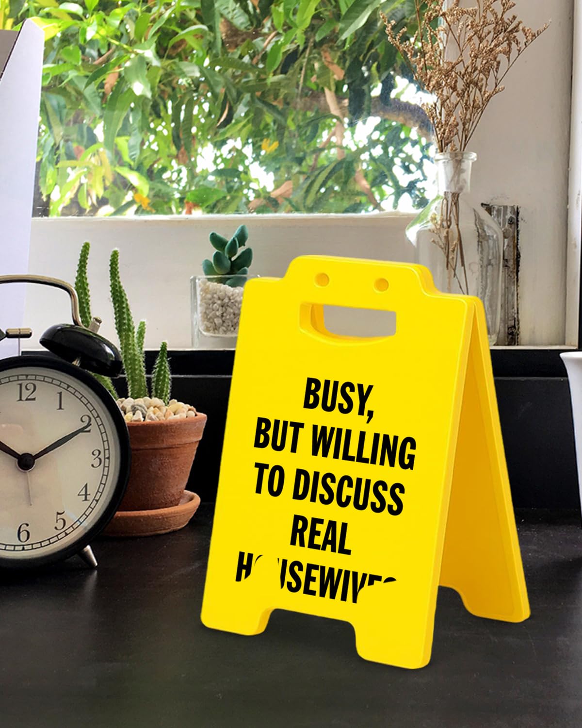 Funny Home Office Desk Decor Busy but Willing to Discuss Real Housewives Desk Sign, Real Housewives Gifts