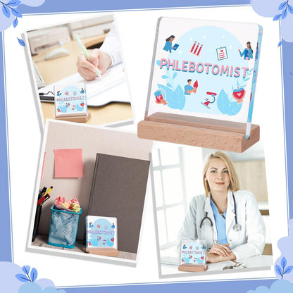 Vicenpal Phlebotomy Gift Cna Week Gift Clear Acrylic Plaque Nursing School Graduation Gifts Desk Decorative Sign for Nurse Friend Coworker Staff Medical Assistant Essentials Accessories