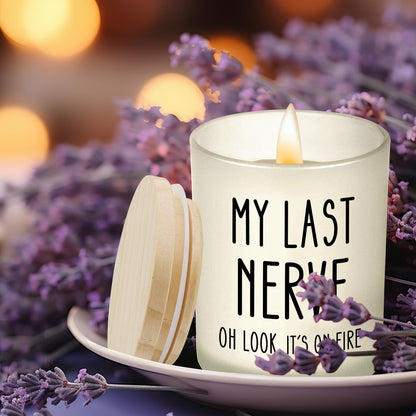 Mothers Day Gifts for Mom Wife Daughter Sister Grandma Funny Home Decor Mom Gift Spa Self Care Birthday Gifts for Women Her Coworkers Best Friend Mother's Day Unique Gift Ideas, My Last Nerve Candle