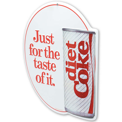 Coca-Cola Diet Coke Just for the Taste Layered Metal Sign - Retro Soda Wall Decor for Home or Man Cave