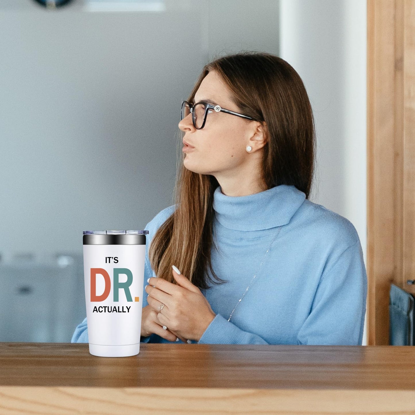 Grifarny PhD Graduation Gifts - Ph.D. Gift for Women - Doctors Day Gifts for Women - Doctorate Graduate Gift for Phd, Medical School Student, New Doctor, Physician MD - It's Dr Actually Tumbler 20 oz