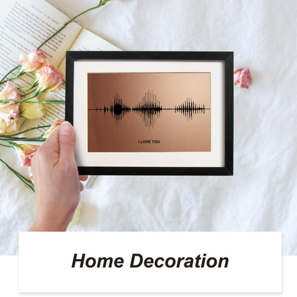 IGREAN I Love You Soundwave Art, Visible Voice Print, Bronze Gift for 8th Anniversary her him Husband Wife, Mother 's Day Gift