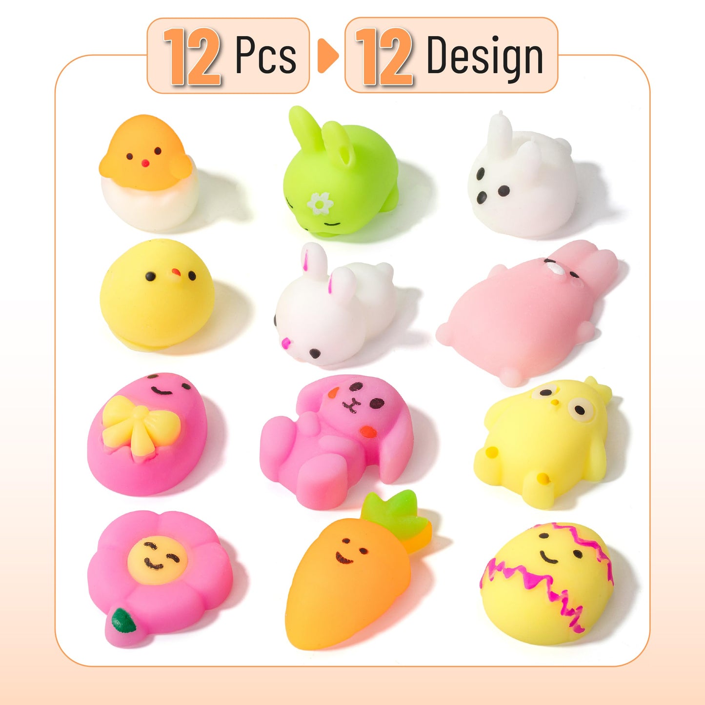 Mr. Pen- Easter Squishy Toys for Kids, 12 Pack, Washable Twistable Stretchy Squishies, Soft Stress Relief Sensory Toys for Squeezing, Easter Basket Stuffers, Party Favors & Classroom Rewards