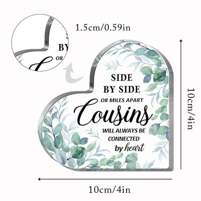 Cousin Gifts for Women, Cousin Birthday Gifts for Women, Heart Acrylic Gifts for Cousins, Best Cousin Ever Gifts, Cousin Birthday Gifts for Cousin Sister, Best Cousin Gifts for Christmas Weddings