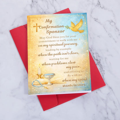 Confirmation Sponsor Cards-Confirmation Sponsor Gifts for Women Men Godmother Godfather Sponsors Appreciation Gifts-Easter Basket Stuffers Christian Catholic Confirmation-Cards from Teenage Boy Girl