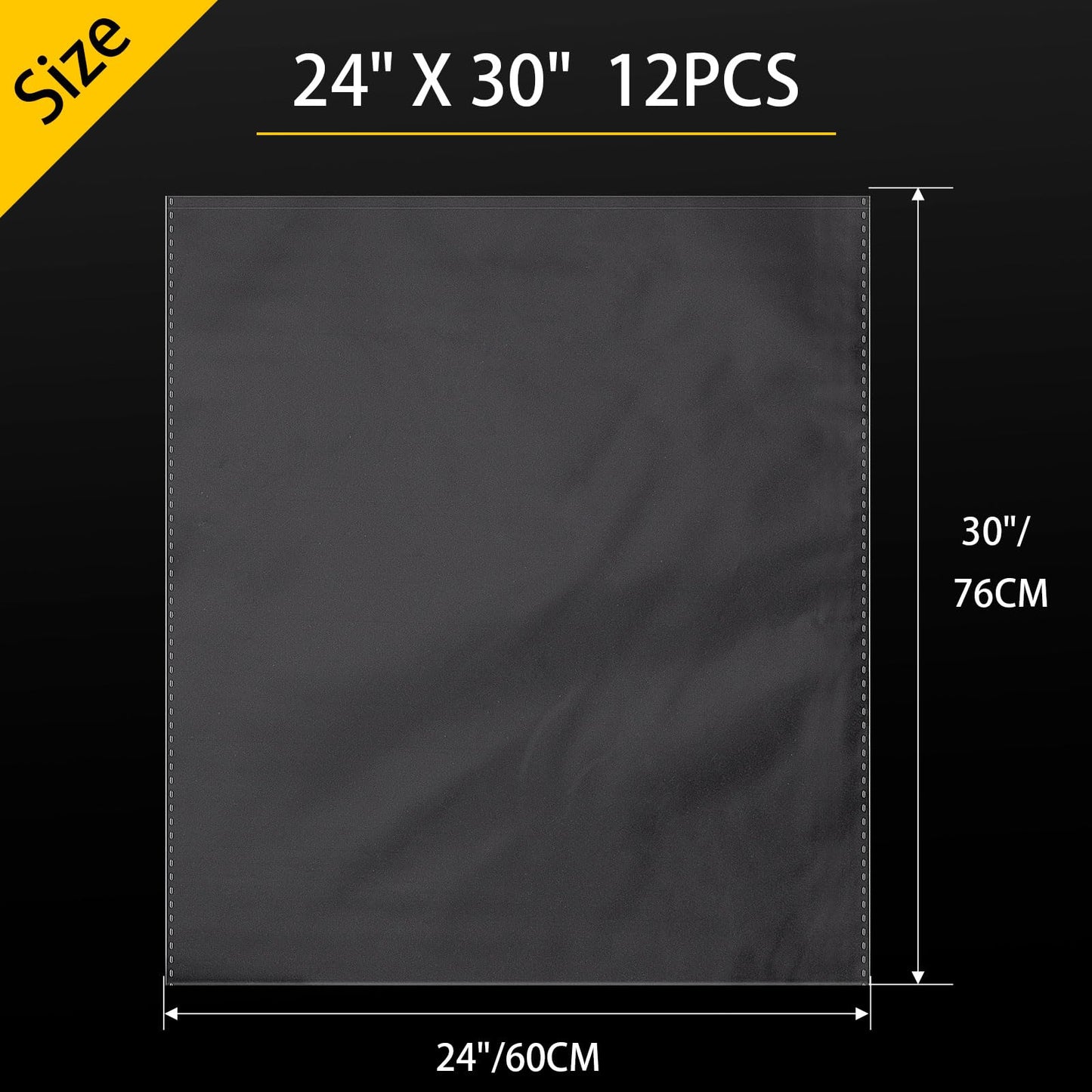Petutu 12 Packs Large Cellophane Bags, 24"x30" Clear Basket Bags for Baskets Cellophane Wrap for Gift 2 Mil Thick