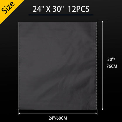 Petutu 12 Packs Large Cellophane Bags, 24"x30" Clear Basket Bags for Baskets Cellophane Wrap for Gift 2 Mil Thick