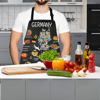 Germany Country Map Europe Cuisine Lover Kitchen Apron Mom Dad BFF German Food Cooking Travel Apron
