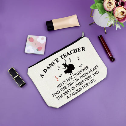Sazuwu Dance Teacher Gifts: Makeup Bag & Travel Pouch for Women - Appreciation, Birthday, Thank You & Holiday Gifts