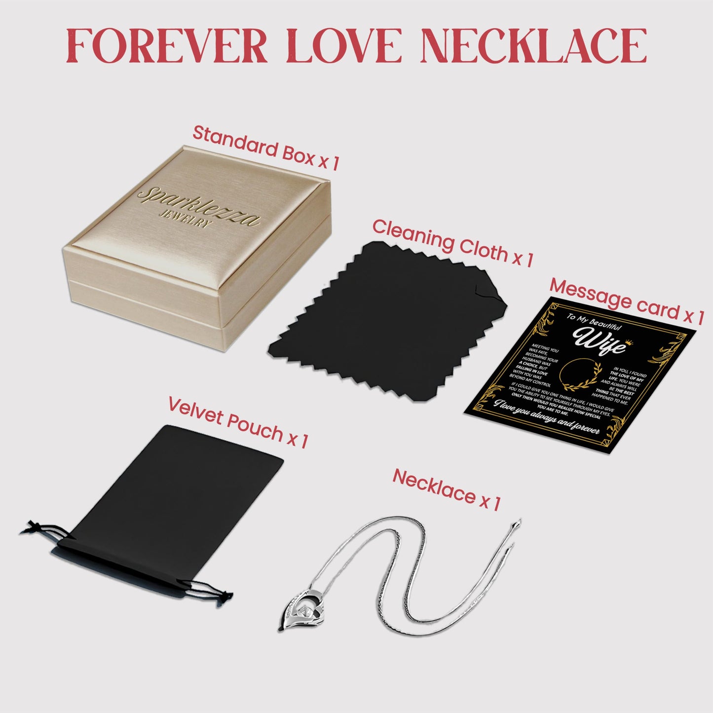 Mother Day Gift for Wife, To My Beautiful Wife Necklace from Husband, Soulmate Necklace for Women, Wifey Birthday Gift Ideas from Husband, Anniversary Jewelry Present, Romantic Jewelry for Best Wifey