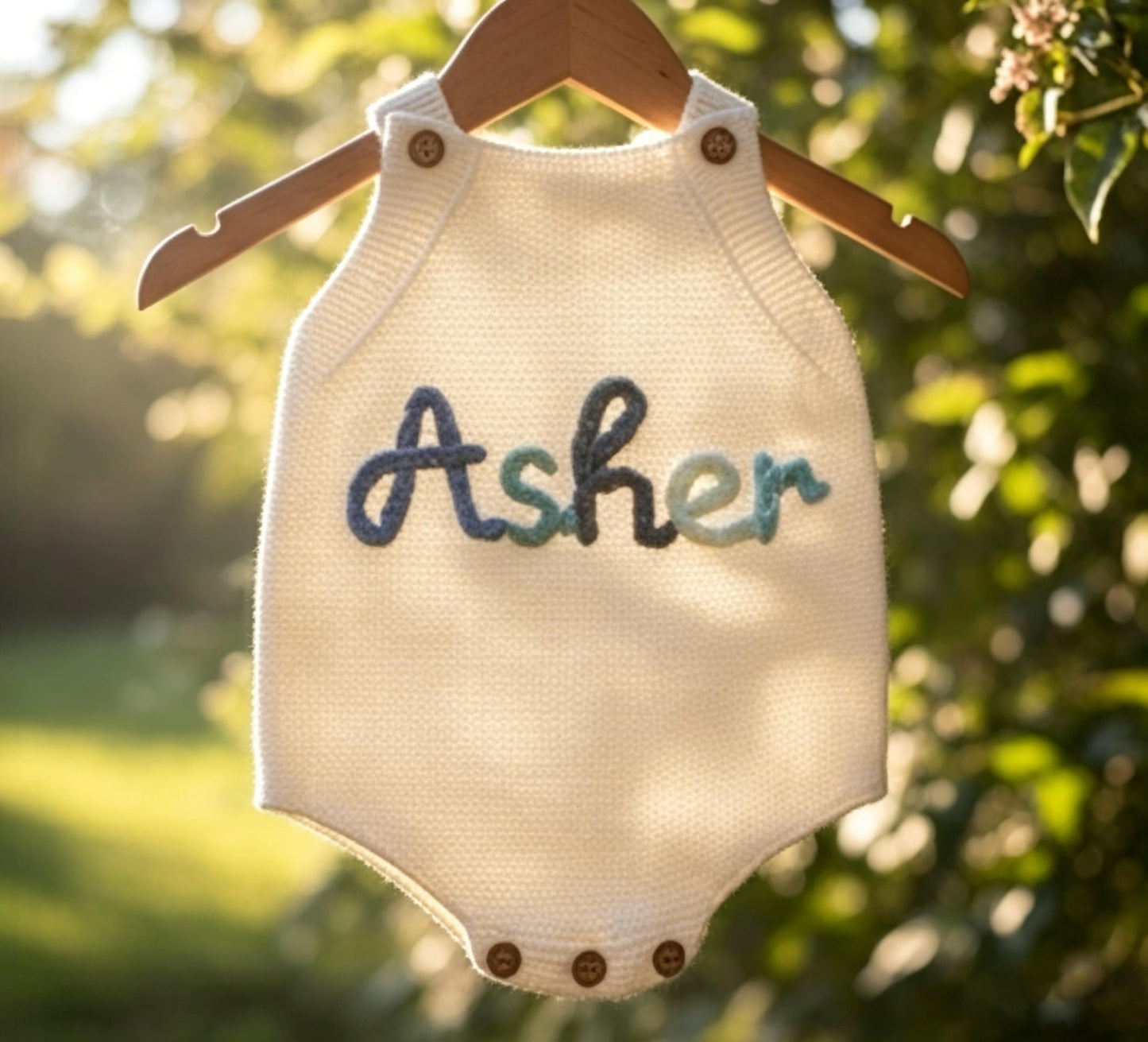 Custom Onesie for Babies,Hand Embroidered Name and Monogram Baby Onesie Bodysuit,Knitted White Onesie Romper with Name,Personalized Baby Gifts for Boy Girl