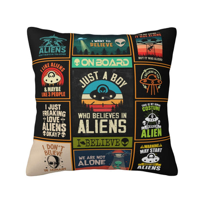 Alien Gifts - Funny Alien Gift for Men - UFO Gifts - Ancient Aliens Merchandise - Alien Stuff - Birthday Gift for Alien Lovers - Alien Decor Throw Pillow Cover 18"X 18"