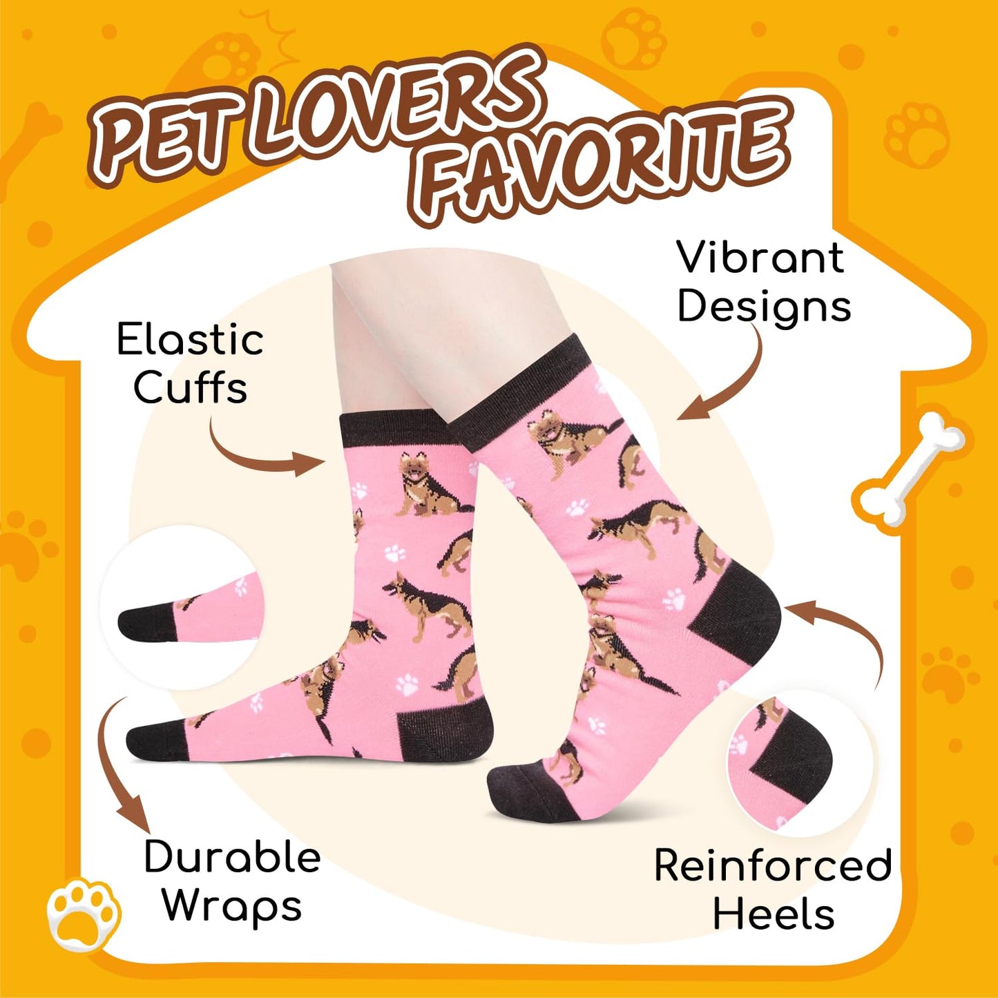 HAPPYPOP Funny Dog Lover Gifts - Husky Chihuahua Socks for Women, Beagle Valentine Gifts