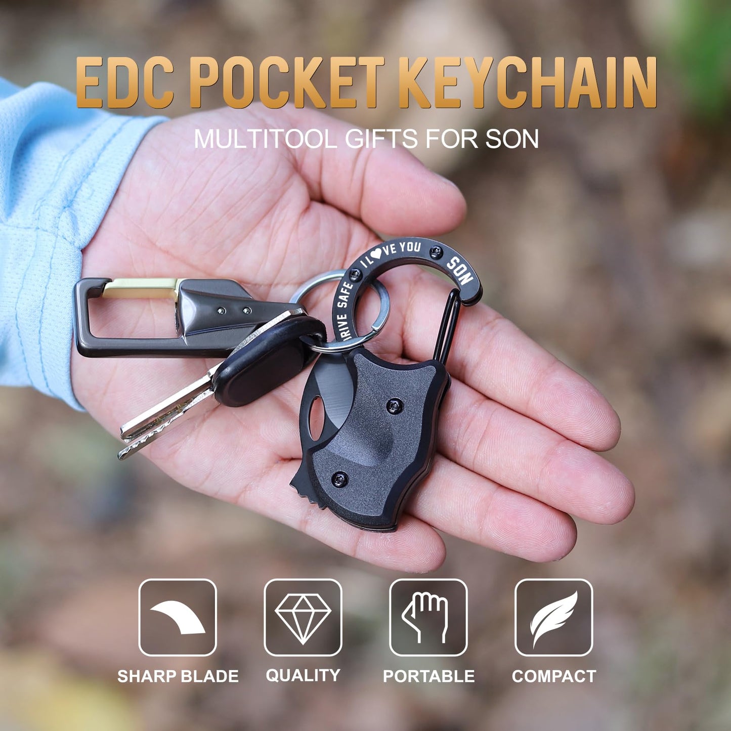 OOPERAY Son Gifts for Christmas, EDC Box Cutter, Christmas Birthday Gifts Ideas for Son, EDC Gadget Gift for Camping Hiking Fishing