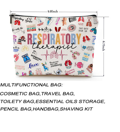 Respiratory Therapist Gifts Makeup Bag Respiratory Therapist Gifts RT Gift for Women Work Adult Humor Employee Pulmonology Nurse Coworker Graduation Birthday