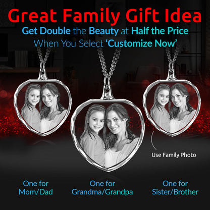 ArtPix 3D Crystal Photo, Personalized Necklace Gift, Customized Gifts for Mom, Women, Wife, Her