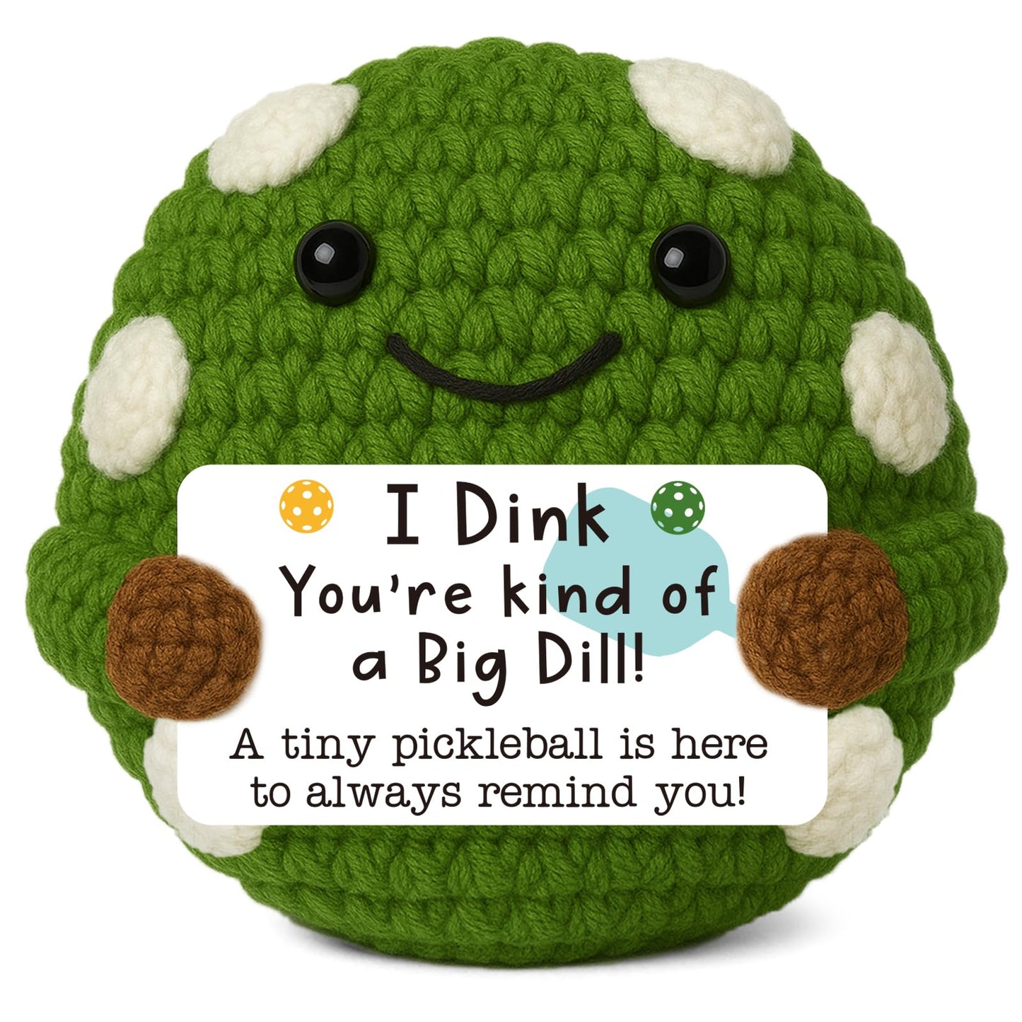 Positive Crochet Pickleball Gifts for Women Men - Inspirational Support Gift for Friends Coach Team Coworker Teenage Boss, Handmade Crochet Pickleball - Funny Pickle Gift for Her Him