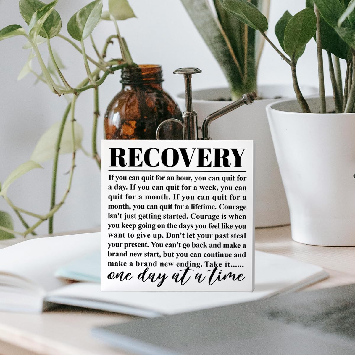 Recovery Gift for Women Men, Sobriety Gift for Dad Mom Son, AA NA Alcoholics Anonymous Gift Addiction Recovery Narcotics Anonymous Gift, One Day at a Time