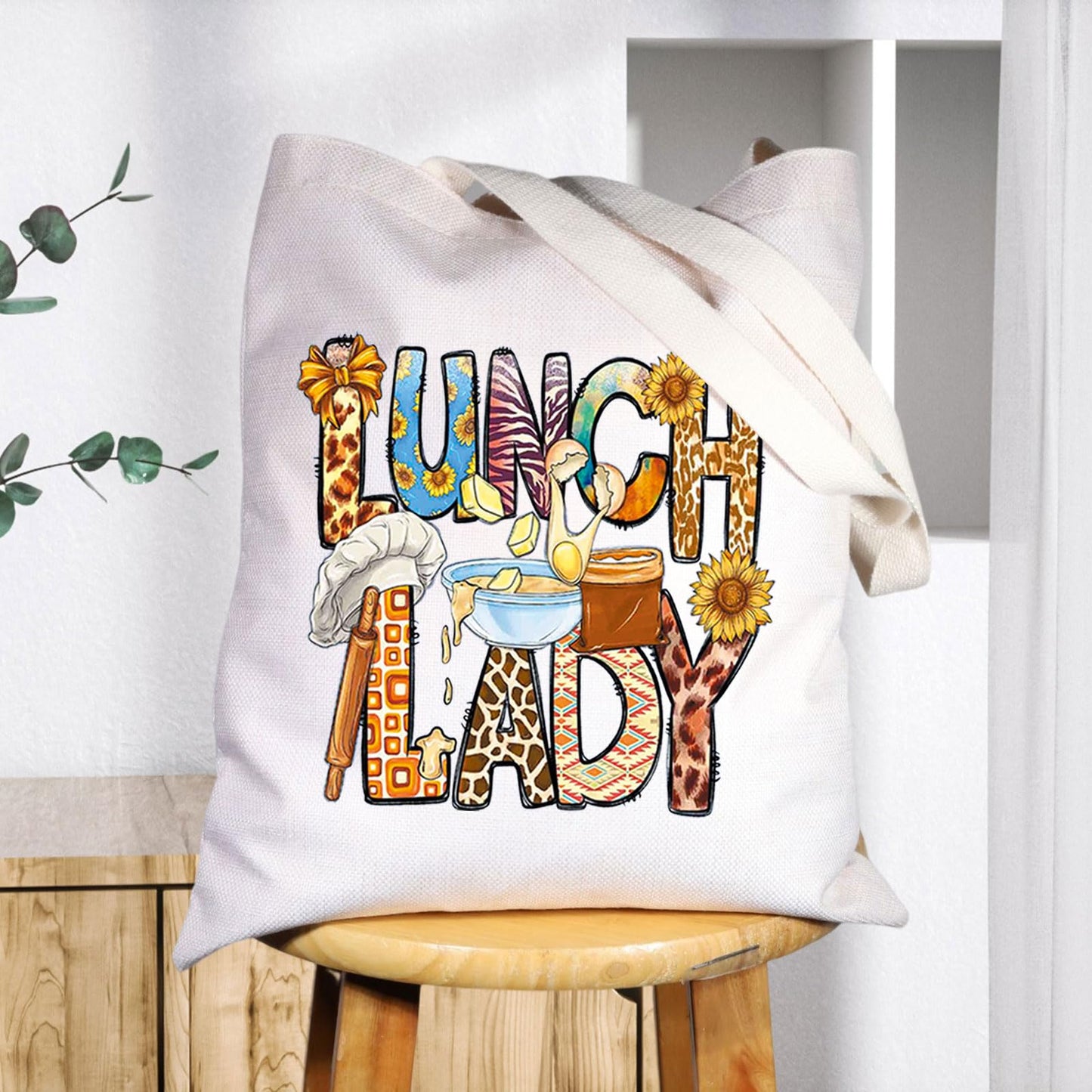 BWWKTOP Lunch Lady Tote Bag Lunch Workers Appreciation Gift Lunch Lady Shoulder Bag Lunch Mom Merch