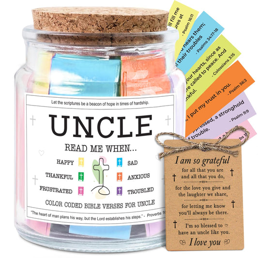 NewEleven Fathers Day Gift For Uncle - Birthday Gifts For Uncle, Funcle - Meaningful Present, Inspirational Gift For Uncles From Newphew, Niece, Kids - Bible Verse Jar