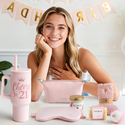 21st Birthday Gifts for Women - Gifts for 21 Year Old Female - 8 Pieces Best 21st Birthday Party Gift Ideas for Daughter,Niece,Granddaughter