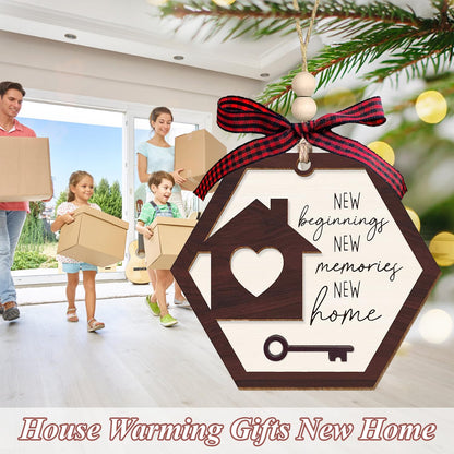 House Warming Gifts New Home - Customizable Housewarming Gifts for Women, Men, Couple, Homeowner, 2026 New Home Gift Ideas, Realtor Closing Gift, Wooden Ornament, New Beginnings Gifts