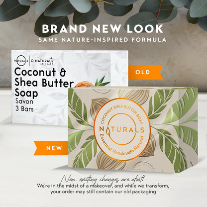 O NATURALS 3-Pack Organic Soap Bar 4oz each-100% Vegan Cold Process Body Wash Scented Premium Handmade Soap - Natural Soaps for Men Women, Face, Body - Coconut and Shea Butter - Mothers Day Gifts