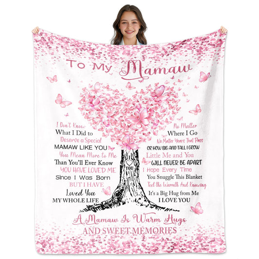 Mamaw Gifts, Mamaw Blanket 60" x 50", Mamaw Birthday Gifts, Mamaw Gifts for Grandma, Mamaw Gifts from Grandkids, Best Mamaw Gifts for Mother's Day/Anniversary, Mamaw Gifts for Christmas