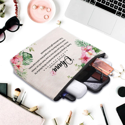 Hawaiian Travel Souvenirs Gifts for Women - Makeup Bag Cosmetic Bag for Hawaii Trip, City Themed Travel Essentials Bag Pouch