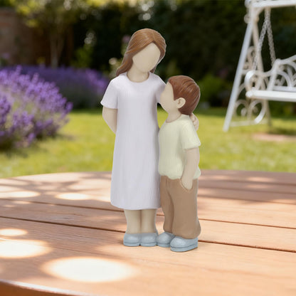 Sibling Love Resin Sculpture - Sister and Brother Figurine for Home Decor, Sentimental Gift to Celebrate Childhood Sibling Bonds