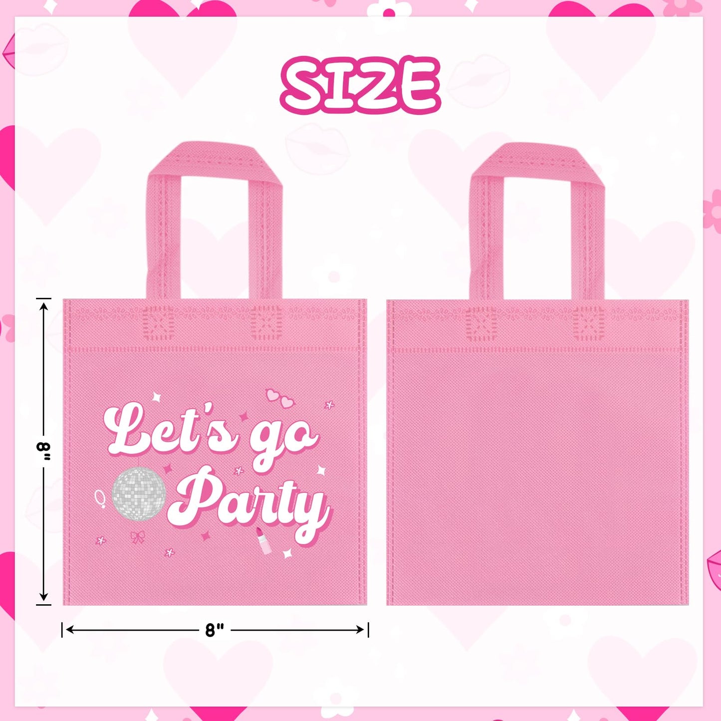 FHzytg 20Pcs Pink Girl Party Favor Bags, Hot Pink Princess Party Candy Bags Gift Bags Pink Theme Party Treat Goodie Bags for Princess Birthday Baby Shower Bachelorette Party Decorations