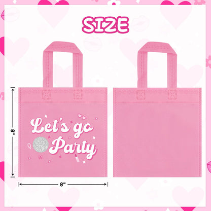 FHzytg 20Pcs Pink Girl Party Favor Bags, Hot Pink Princess Party Candy Bags Gift Bags Pink Theme Party Treat Goodie Bags for Princess Birthday Baby Shower Bachelorette Party Decorations