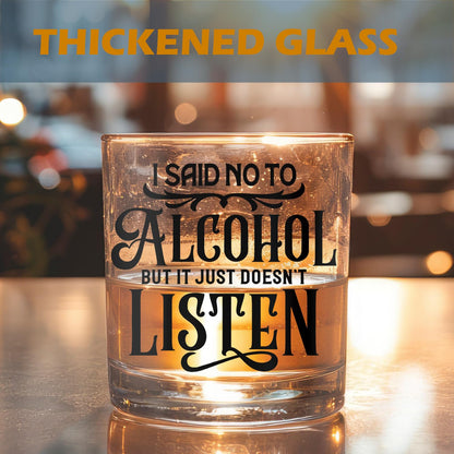 Funny Alcohol Gifts Whiskey Glasses, Alcohol Lovers Gifts, Funny Old Fashioned Rocks Glasses for Women Men Drinking Scotch Bourbon Vodka Liquor, 10 oz