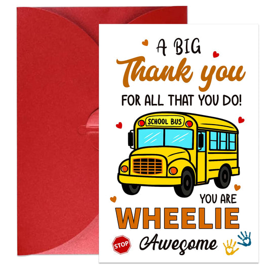 School Bus Driver Thank You Card - Appreciation Gifts for Bus Drivers, End of Year & Retirement Gifts for Men Women, Ideal for School Bus Driver Appreciation Week