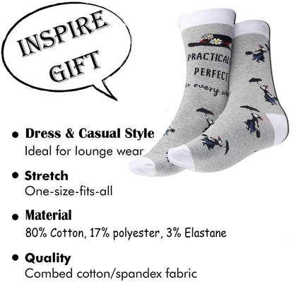 TSOTMO 2 Pairs Inspire Gift Practically Musical Socks For Lovers of Stage Play Novelty Crew Socks