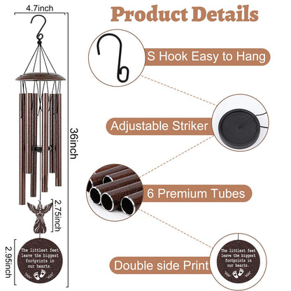 Miscarriage Gifts for Mothers - 36'' Miscarriage Memorial Wind Chimes for Women, Infant Baby Loss Keepsake Sympathy Memorial Bereavement Condolence Remembrance Gift, in Memory of Angel Baby