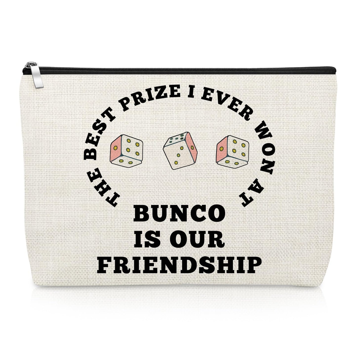 Funny Bunco Makeup Bag for Bunco Game Night Lovers Gambling Lover Gifts Cosmetic Bag Dice Game Gifts for Sister Best Friend Player Christmas Birthday Present Zipper Pouch for Graduation
