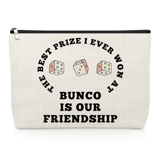 Funny Bunco Makeup Bag for Bunco Game Night Lovers Gambling Lover Gifts Cosmetic Bag Dice Game Gifts for Sister Best Friend Player Christmas Birthday Present Zipper Pouch for Graduation
