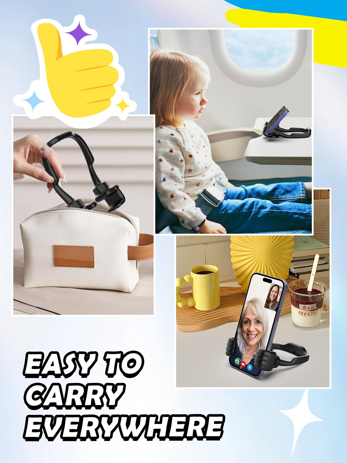 Gifts for Teens Boys Girls Adults Fathers Day: Thumbs Up Lazy Phone Stand Cell Phone Holder for Desk Kids Teenage Tween Men Women Stocking Stuffers Funny Cool Gadget Birthday Ideas Husband Dad Gifts