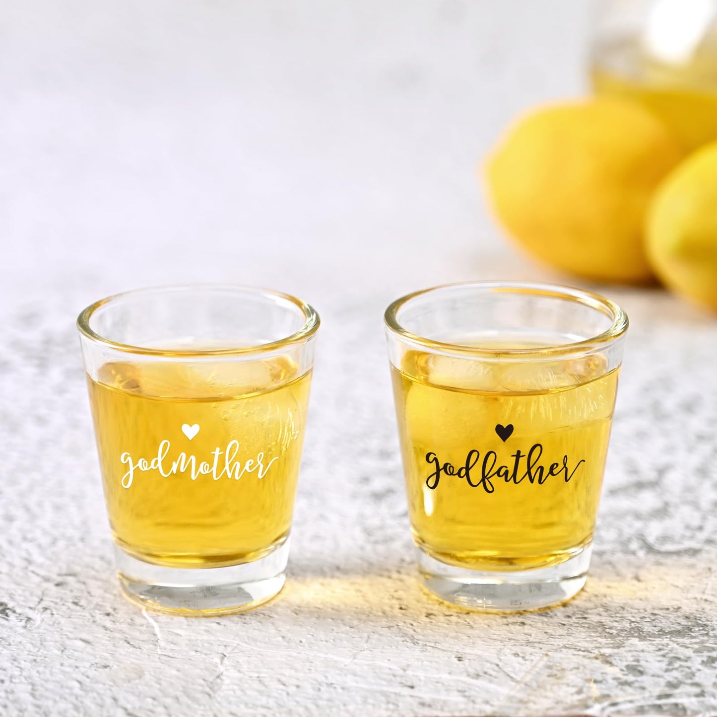 Futtumy Godparents Proposal Gift, 2 OZ Godfather Godmother Shot Glasses Set of 2, Godmother Proposal Gifts, Mother's Day Father's Day Birthday Christmas Baptism Gifts for Godparents from Godchild