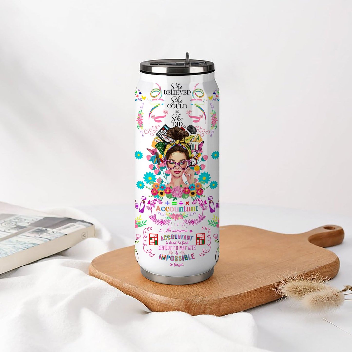 Accountant Gifts for Women Girls, Accountant Stainless Steel Insulated Tumbler With Straw Lid,Accountant Appreciation Tumbler Accountant Coffee Mug 17 OZ