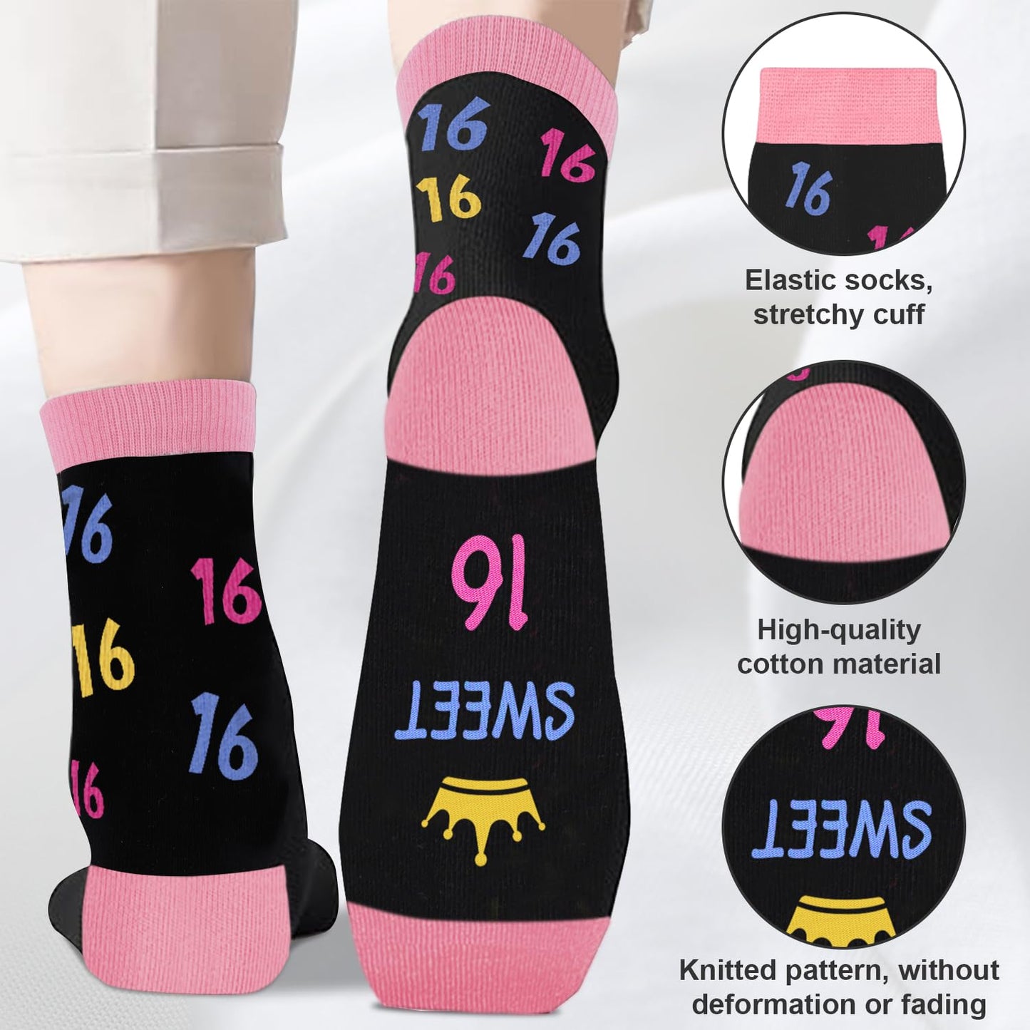 Juesly 5-18 Years Old Birthday Gifts for Girls - Socks for Girls with Pop up Birthday Card, Presents for 5-18 Year Old Grils