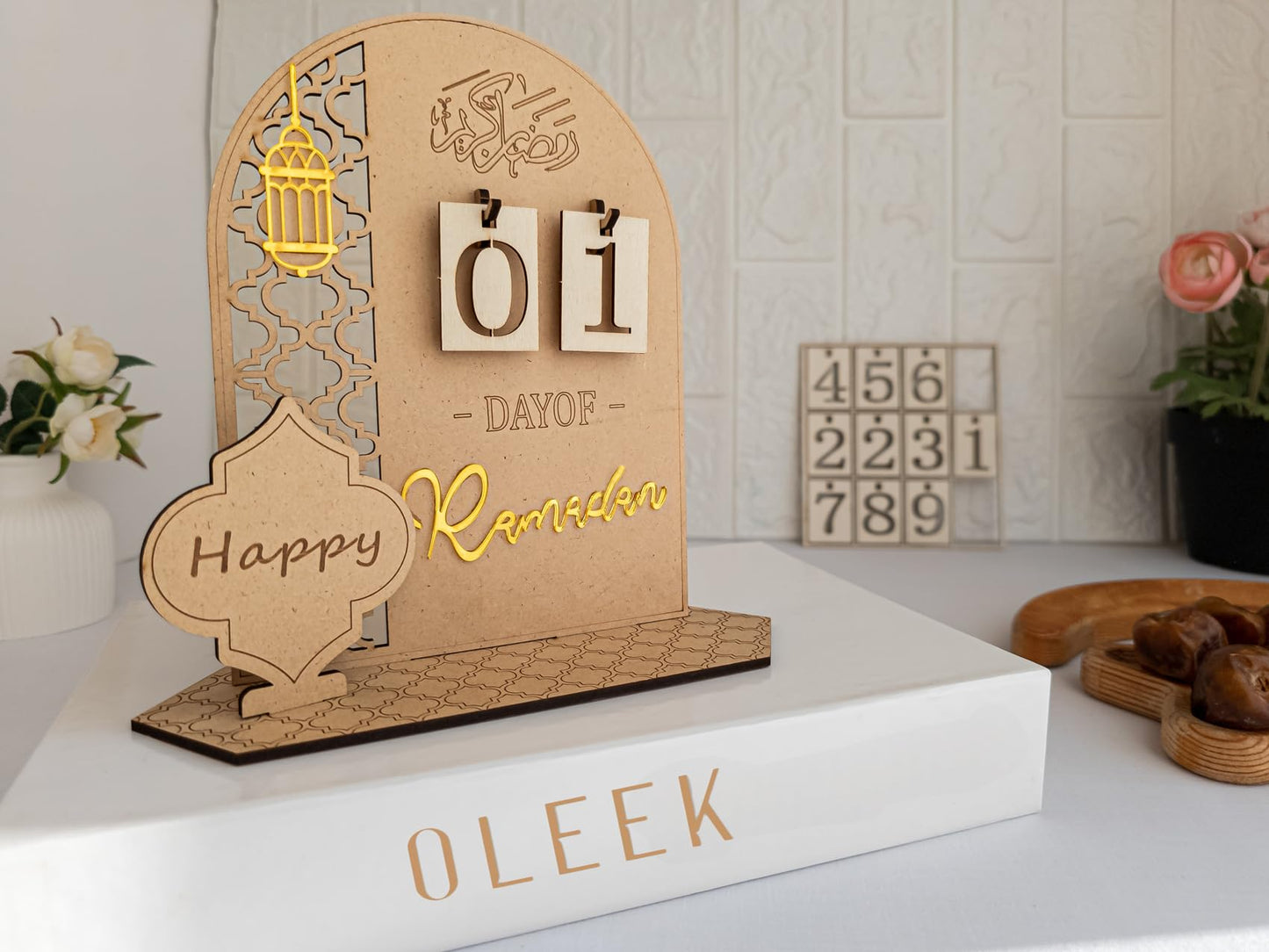 OLEEK Ramadan countdown calendar - Ramadans decorations for home 2026 - Ramdan calendar for kids - Ramdan gifts for kids - Ramadan table decor - Ramdans advent calendars - زينة رمضان كريم ديكور
