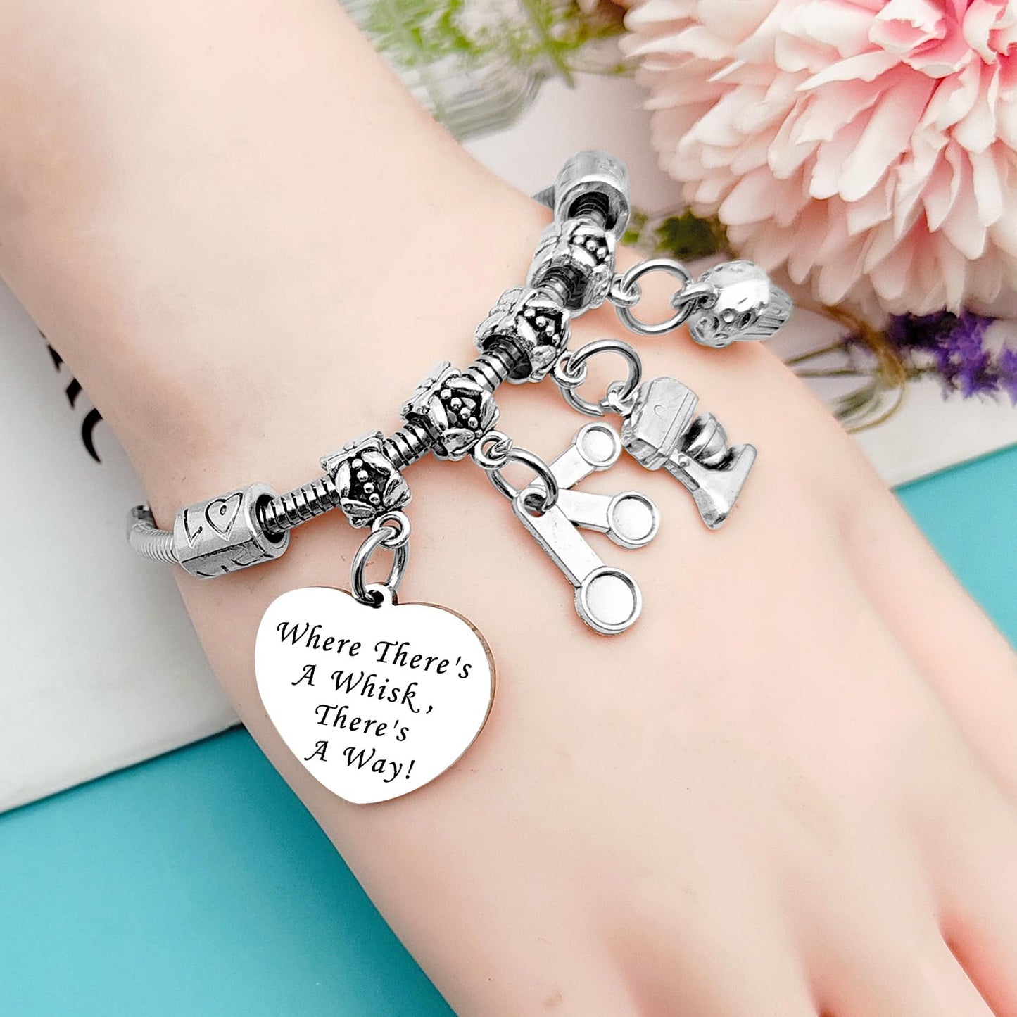 Mxrymvu Baking Gift for Women Bracelet Baking Lover Gift Bakers Themed Accessories Gifts for Culinary Student Inspirational Gifts for Bakers Christmas Birthday Graduation Present Jewelry