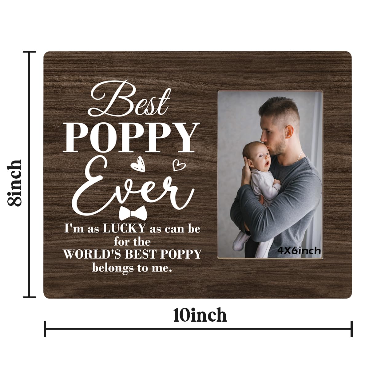 To Poppy Gifts Frame, Best Poppy Ever Gift, I'm as Lucky as Can Be for the Best Poppy Belongs to Me, Gift for Grandpa Poppy, Gift for Father's Day Christmas Birthday Valentines Day 8x10 Inch