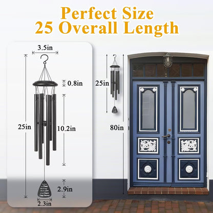 60th Anniversary Wind Chimes Gifts for Men Women,Romantic 60 Year Anniversary for Couples, Wife, Husband, Parents, Friends, 60th Wedding Gifts Idea of Happy Anniversaries Decorations,Black