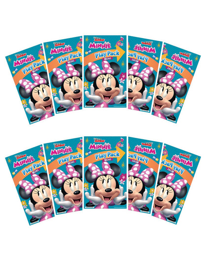 Minnie Mouse Play Packs | Disney Minnie Mouse Party Favors Goody Bags | Mini Mouse Goodie Bag Coloring Book, 2 Mini Crayons, and a Sticker | 10-Pack | Officially Licensed