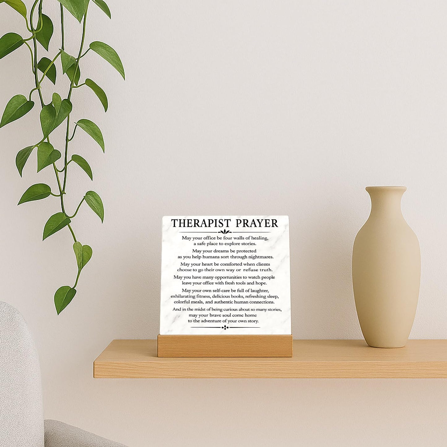 Therapist Prayer Sign Therapist Office Desk Decor Sign - Therapist Gifts for Mental Health Therapists Counselor Psychologist Psychotherapist Counselor Gifts for Women Prayer Plaque